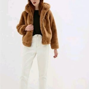 Gap Faux Fur Hooded Jacket Size Small